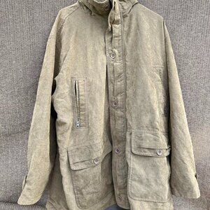 ABERCROMBIE Jacket w/ hid Hoodie Men’s Sz 2XL Brown HEAVY Jacket Coat Vintage